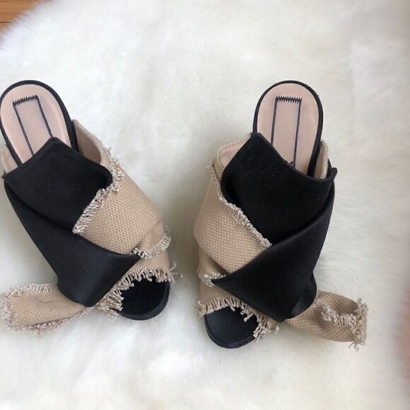 [no.21] burlap and satin “knot” heels #13 - Picture 1 of 8